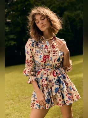 Olivia by Livro dale Dress chestnut chintz M NeW with tags no smoke or pets